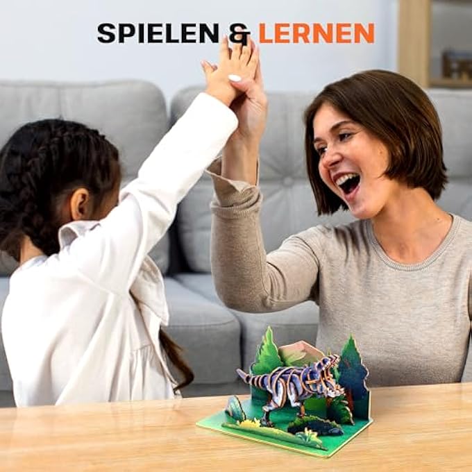 TYRANNOSAURUS DINOSAUR 3D WOODEN PUZZLE - 42 PIECES - AGES 8 AND UP - REALISTIC STYLE - ASSEMBLY & DISASSEMBLY - 1 COUNT - Image 2